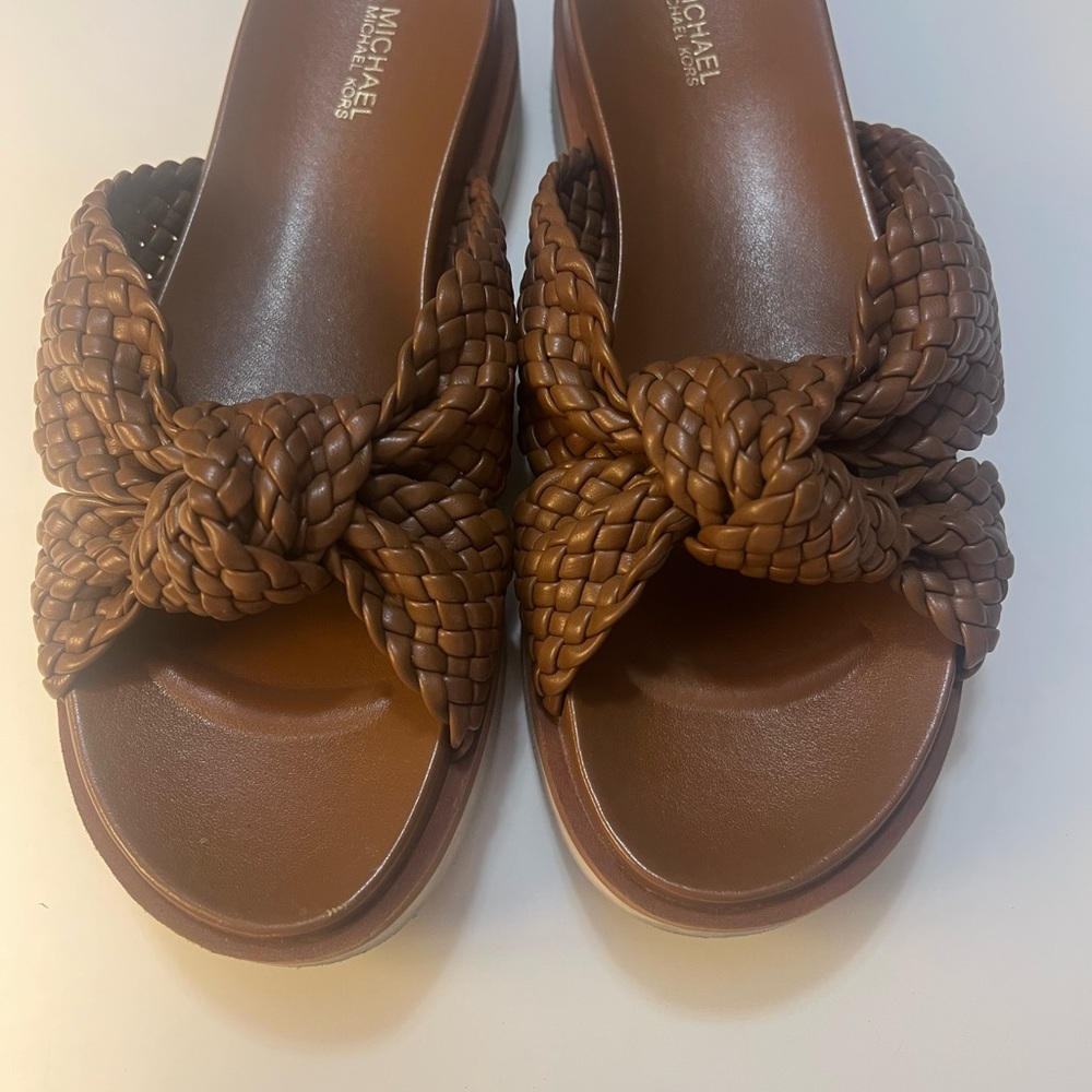 Michael Kors Tan Braided Sandals